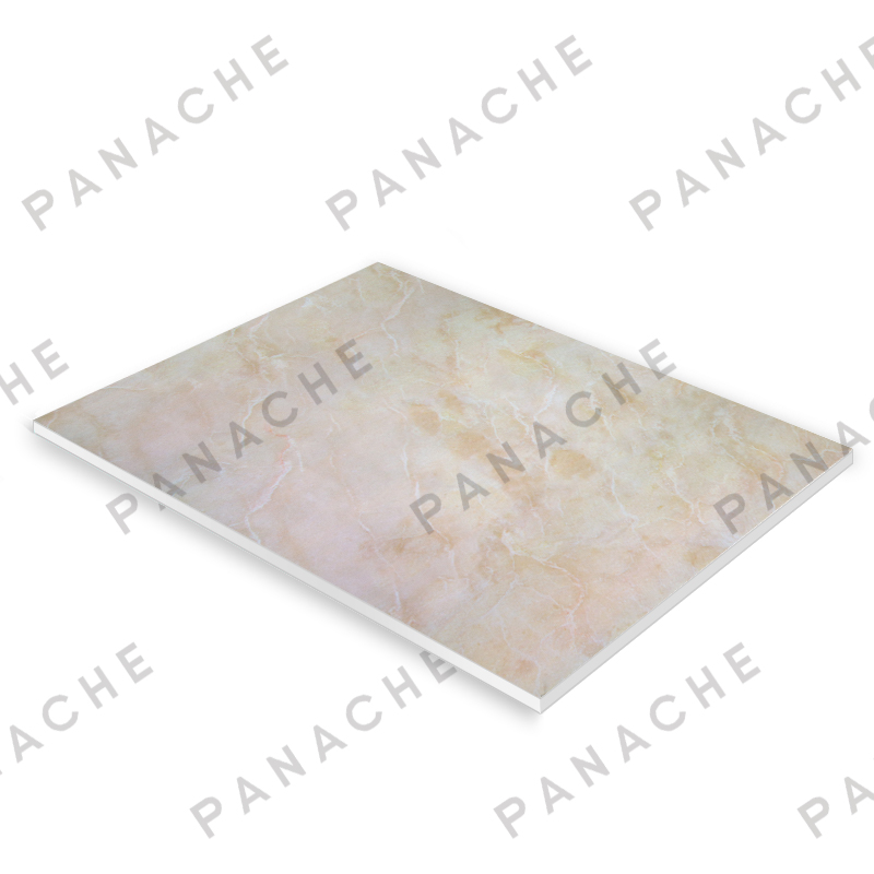 PMB0117-E 高光莎安娜米黄大理石纹金属木饰面板