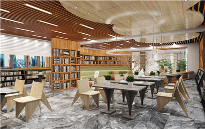 木纹装饰，大自然的图书馆新型内墙体板材效果图